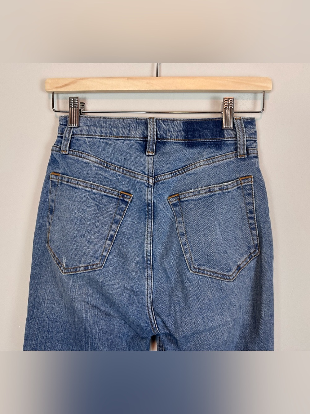 Abercrombie curve love ankle straight ultra high rise ripped jeans 25 - Picture 4 of 11